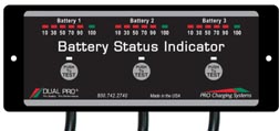 Dual Pro 3 bank battery status indicator