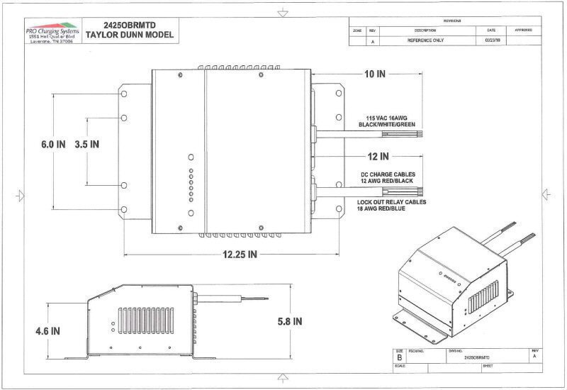 Eagle 2425OBRMTD charger diagram